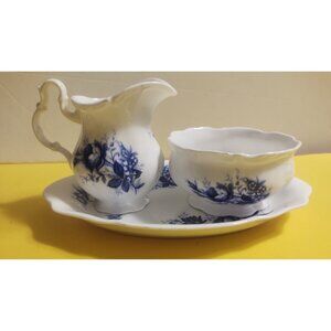 Royal Albert Connoisseur Creamer & Sugar Set Flo Blue
